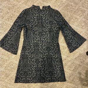 LOFT Black and Gray Long Sleeve Dress 
Sz 8